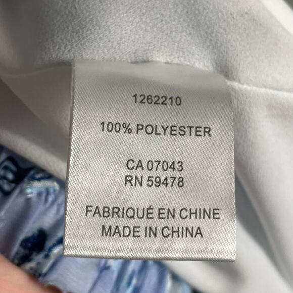 Rachel Zoe Blue Toile Print Skirt Size Large Lined Pull-On Smocked Cottagecore - Picture 7 of 11